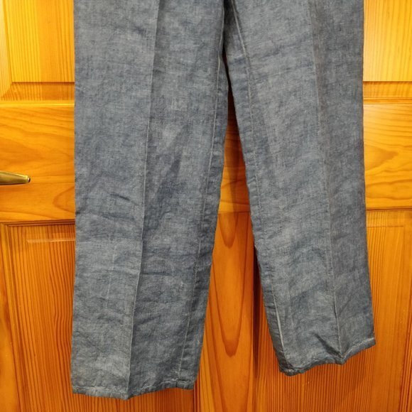 L'Agave Hand Dyed Linen Pants Blue Italy 29 - Picture 4 of 7